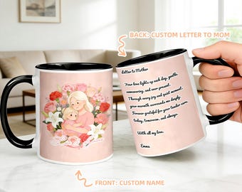 Custom Mug, 16oz Cup, A Letter to Mother, Mother's Day Gift