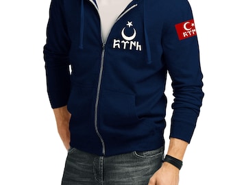 Göktürk Bozkurt Kapuzenjacke Flagge Pulli Türk Hoodie für Herren Damen und Kinder, Geburtstagsgeschenk Freund, Vater Ehememann Börü Militär