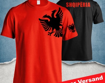 Albanien T-Shirt für Herren - Damen – Personalisiertes Wunschname T-Shirt - Stolz auf Shqipëria & Kosovo – Dein persönliches Fan-Shirt
