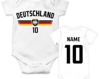 Body personalizado de bebé de Alemania con nombre y número | Mundial 2026 | Pelele de algodón | Regalo