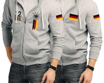 Hoodie Jacke mit Deutschland Flagge - Adler - Pulli - Kapuzenpullover - Kapuzensweatjacke - Geschenk für Herren  Damen - Freunde