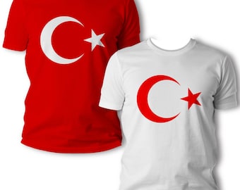 Türkei T-Shirt Herren Damen | Ayyıldız Halbmond Stern Shirt | Türkiye Fanartikel | Türkische Flagge Fan Shirt | WM EM Fußball Geschenk