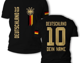 Deutschland WM 2026 Fußball Fan T-Shirt Trikot Herren & Damen | Gold Edition Fan Shirt | Fußball Weltmeisterschaft