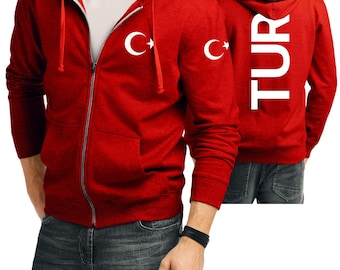 Hoodie Jacke mit Türkei Flagge Türk bayrak Pulli Kapuzenpullover Kapuzensweatjacke Geschenk top Qualität