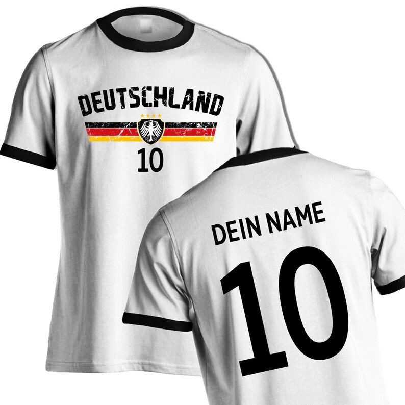 Germany T-shirt with flag for men women with eagle and desired name & number jersey gift birthday Christmas fan T-shirt football W/S mit Name+Zahl