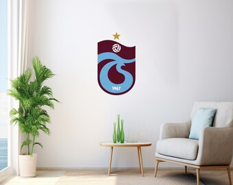 Trabzonspor Wandtattoo Wappen | Fußball Wandsticker Türkei | Fan Deko Aufkleber | Trabzonspor Logo Wanddeko | Geschenk für Fußballfans