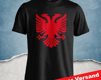 Albanien Fußball T-Shirt albania - Shqipëria - kurzarm Tshirt - Fußballdress - Trikot Geschenkidee - Fußballtrikot - für Herren Damen Kinder