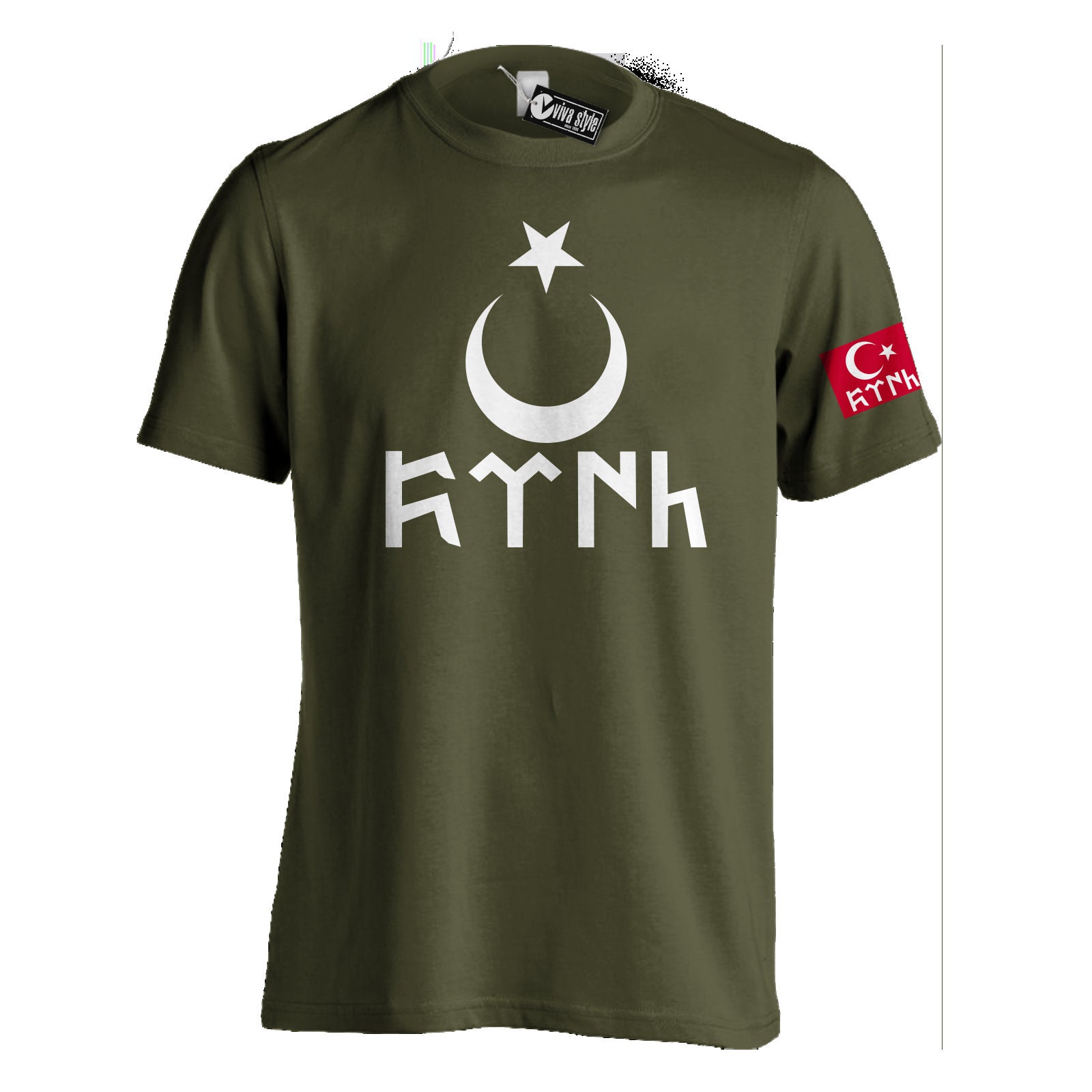 Türk - Finland Tshirt Great Göktürk Sign With With Ayyildiz Flag Tshirt Etsy Idea Gift Bozkurt