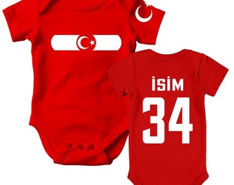 Türkiye Baby Body Wm 2026 Strampler Türkei Bebek Ayyildiz Baumwolle Fan Geschenk
