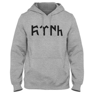 Hoodie with Göktürk Turk flag sweater Bozkurt for men women and children Ayyildiz gift black grey white military green Grau