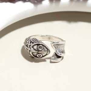 Silver Fish Ring Takahashi Goro | 925 Sterling Silver | Animal Ring | Lover Ring | Biker Ring  | Engagement Ring | Handmade Ring Gift |