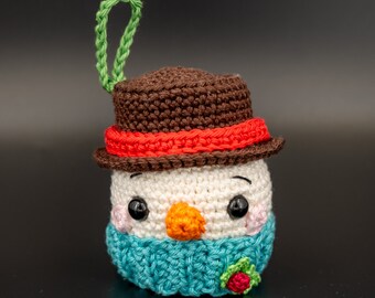 Schneemann Ornament - Amigurumi - Häkelanleitung - Deutsch - Häkeln Christbaum Weihnachtsbaum Winter Weihnachten