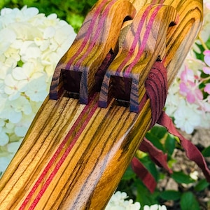 Native Americans Double flute Zebra wood F# 432Hz