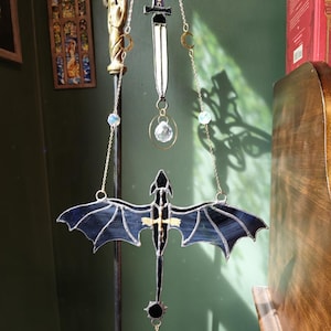 Fourth Wing Inspired Dragon Stained Glass Suncatcher Bookish Gift