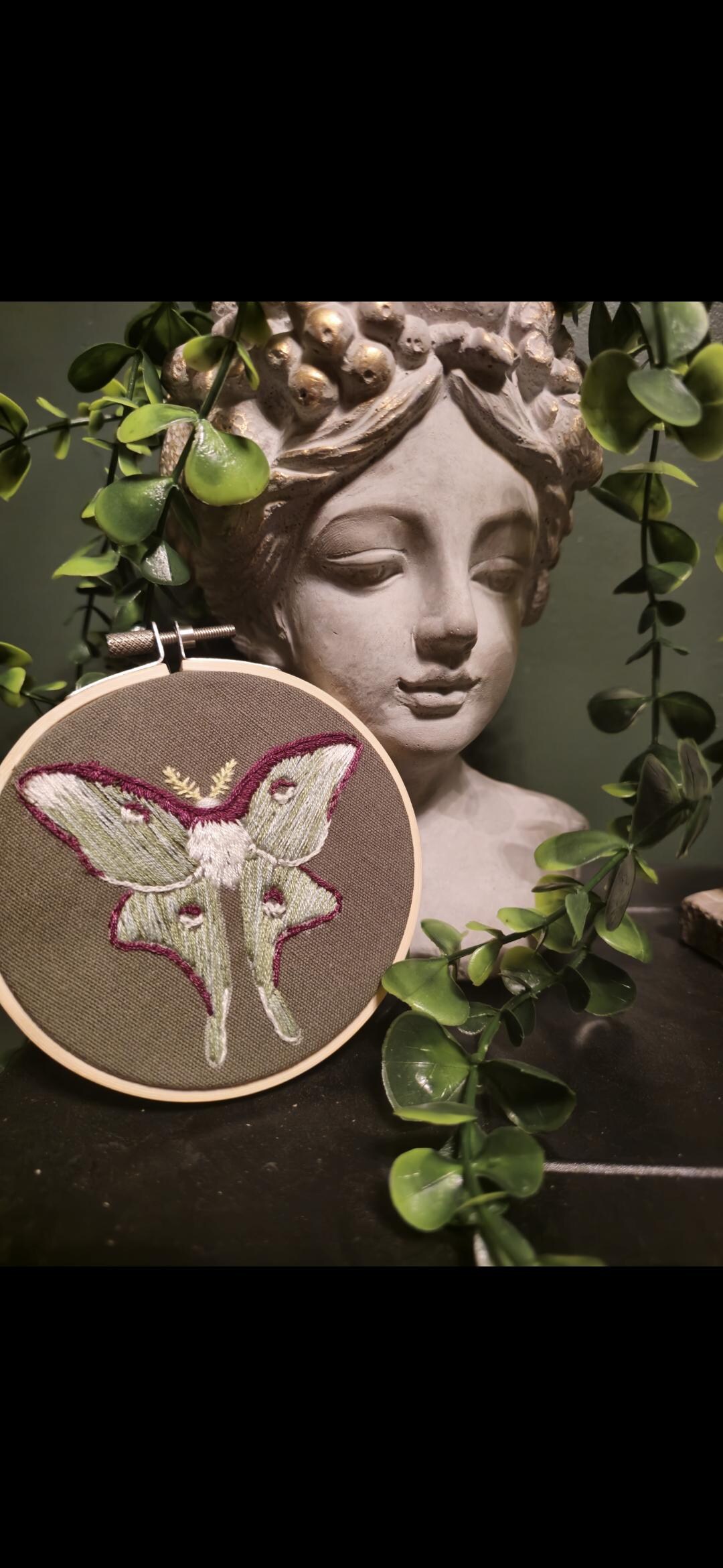 Luna Moth | Embroidery | Wall Hanging | Home Decor - Etsy