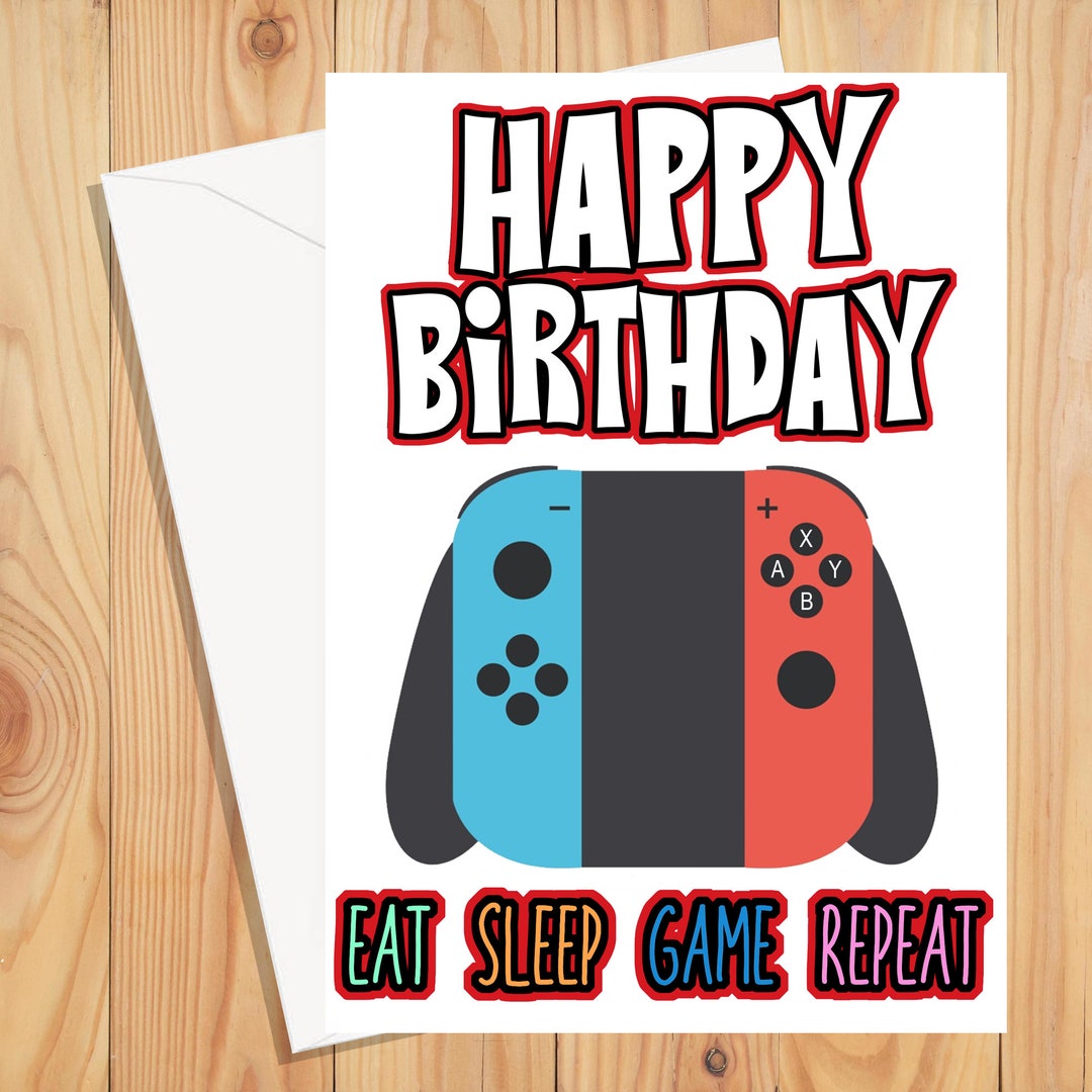 Printable Nintendo Switch Controller Birthday Card for Her - Etsy