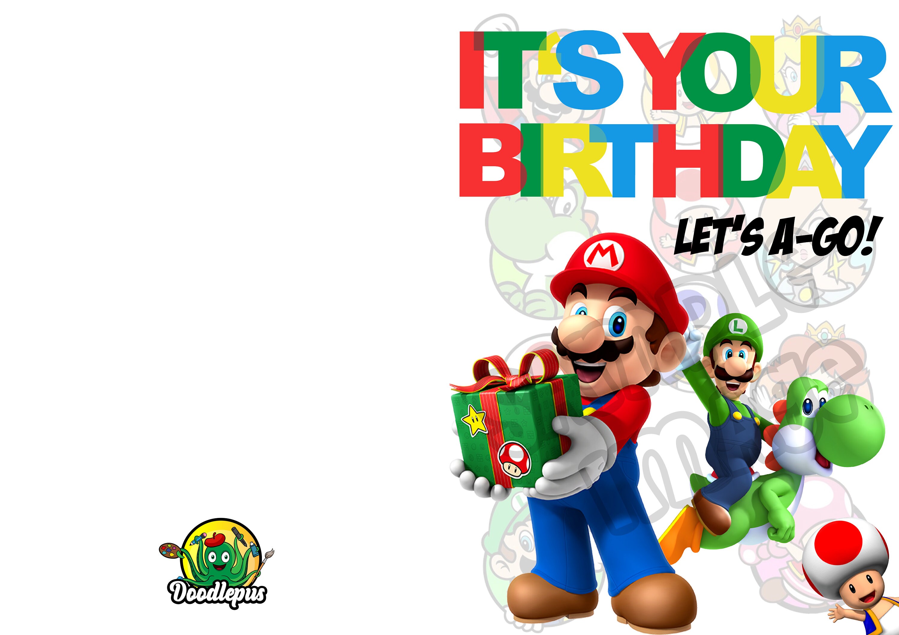 Printable Mario Birthday Card for Her, Birthday Card, Instant Download ...