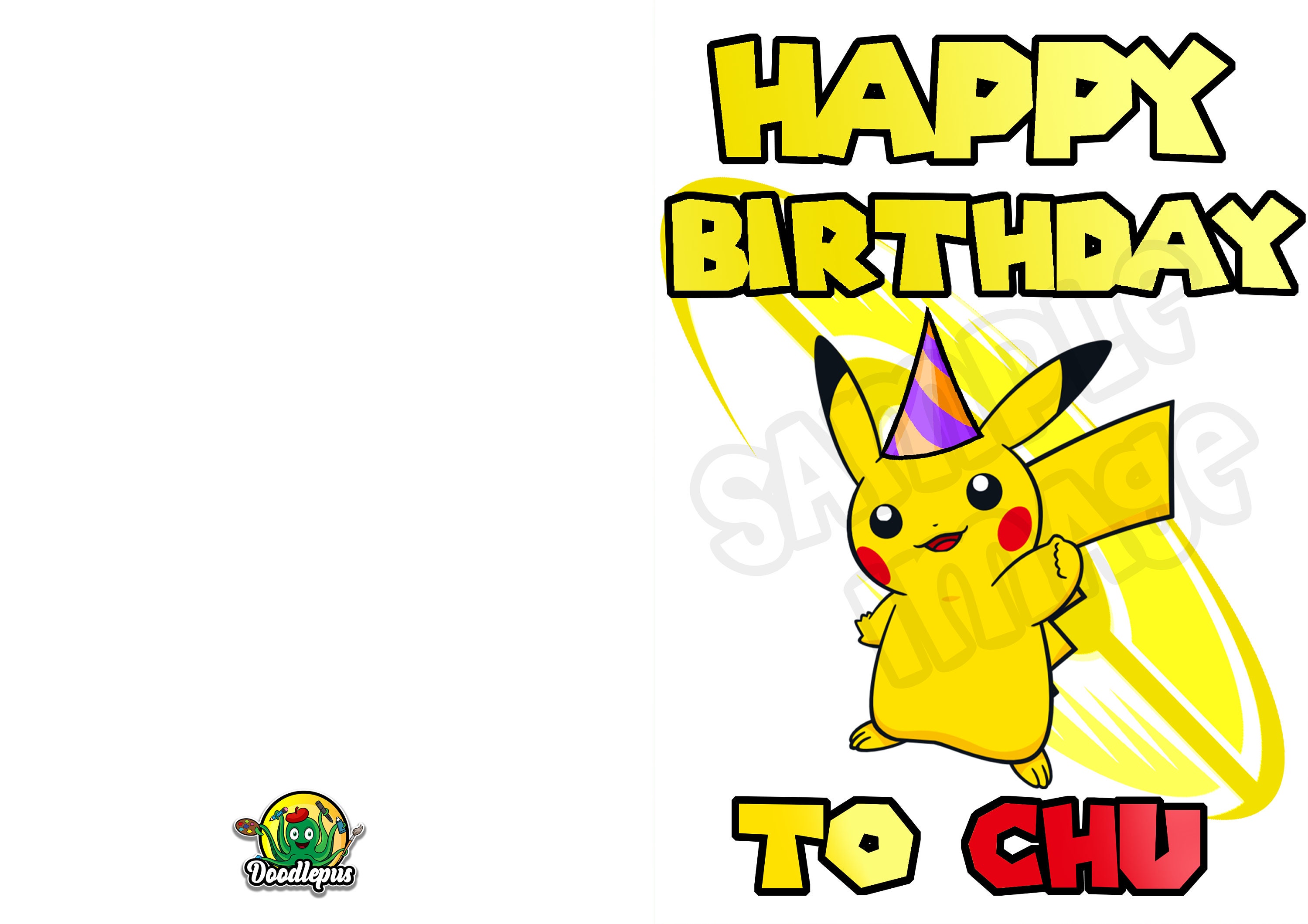 Printable Pikachu Birthday Card Birthday Cards Digital - Etsy