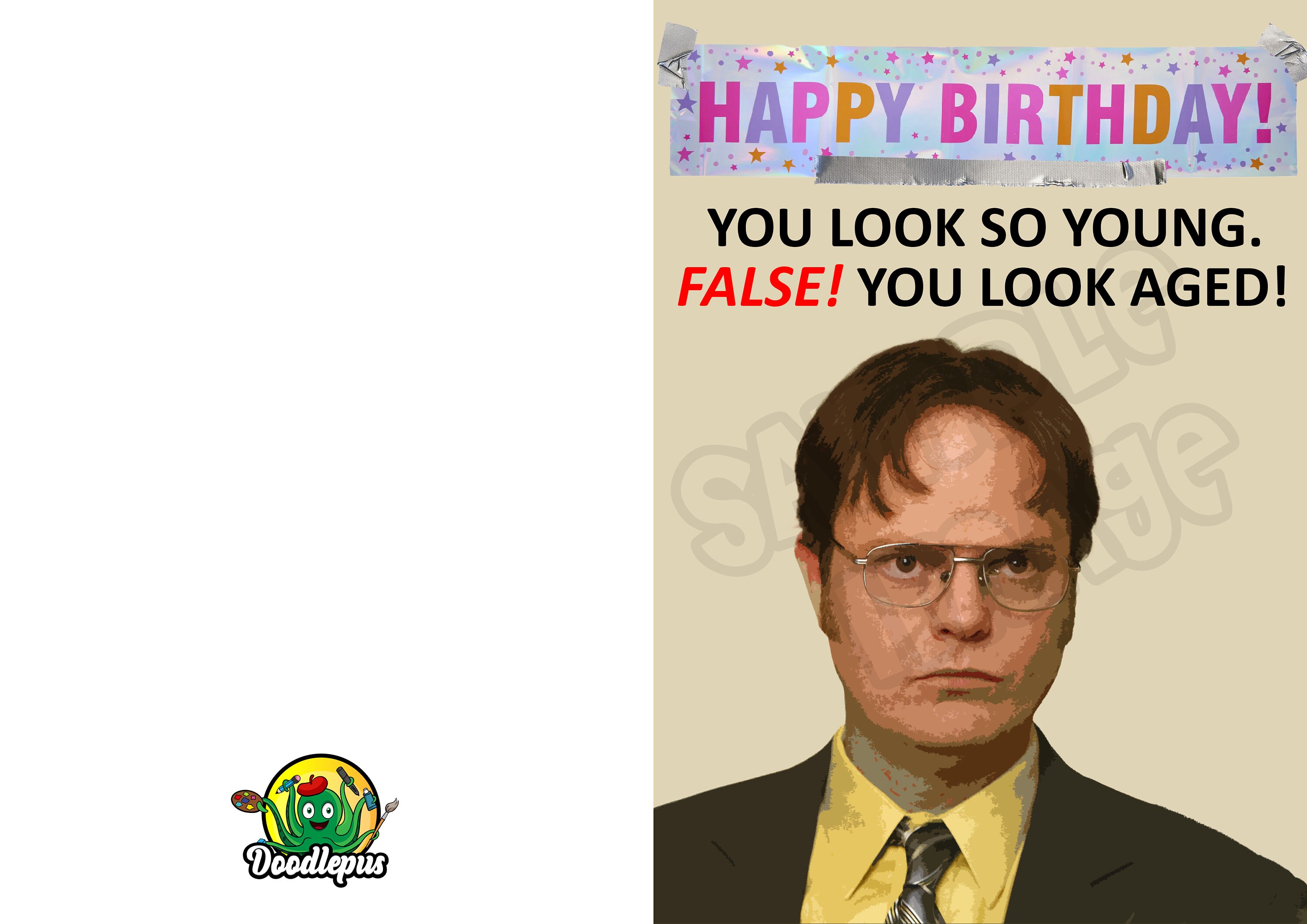 Printable the Office Dwight Schrute Birthday Cards for Her - Etsy