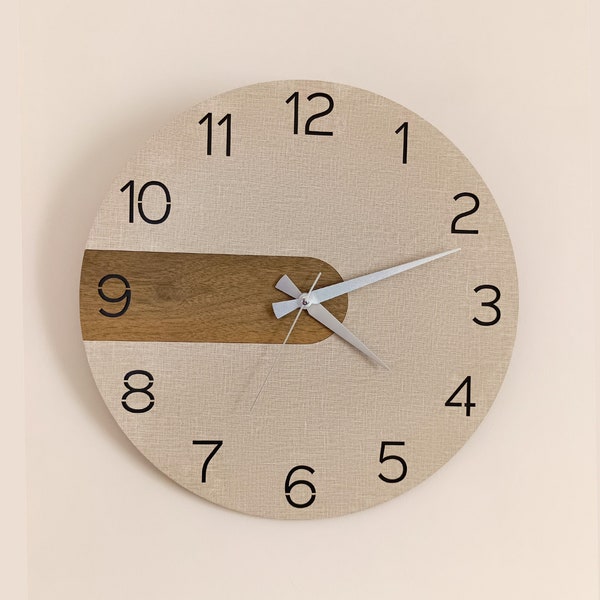 Wooden clock handmade, modern wall clock, unique clock, large wall clock, wall decoration, silent clock