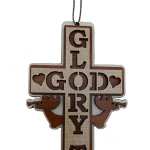 Wood Cross Car Hanging Accessories, Christmas Ornaments, Christian Gifts, Car Rearview Mirror Decor, Wood Accessories, Christmas tree