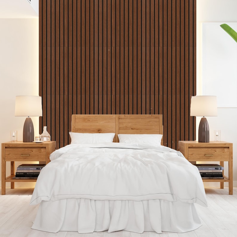 Slat Acoustic Wooden Wall Panels, Decorative Wall Panel, Bedroom Wall ...