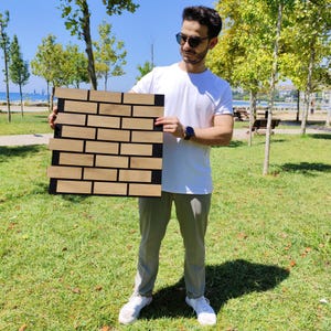 Brick Acoustic Wooden Wall Panels, Decorative Wall Panel, Bedroom Wall Decor, Modern Wall panels, Easy Installation.