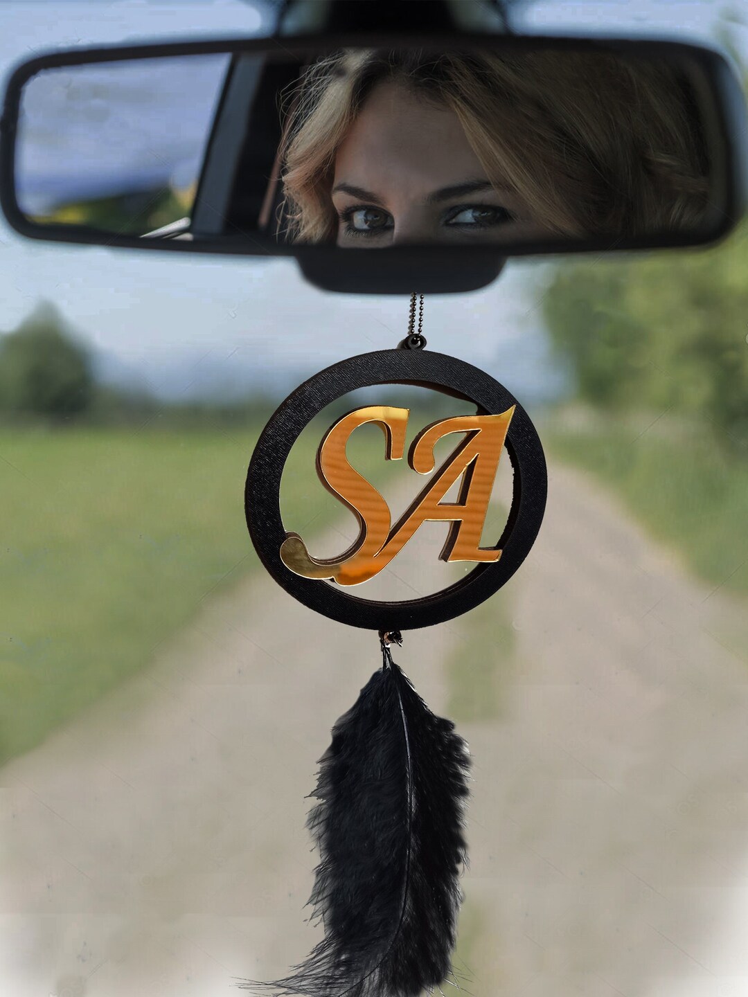Buy Black Feather Car Hanging Accessories Personalized Letters Car Ornaments Car Charm Rear View Mirror Car Decorations Car Decor Online in India