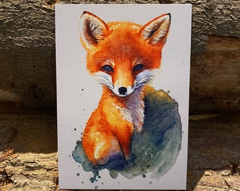 Postcard fox | A6 | Water color