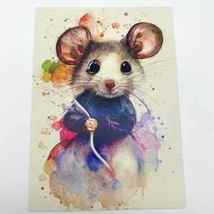 Postkarte Maus | A6 | Water Color