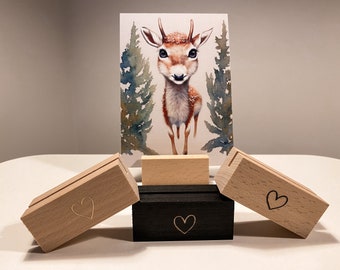 Kartenhalter | Fotohalter aus Holz | Buche | 6 cm | Symbol Edition