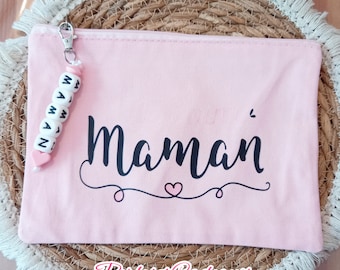 Para mamá Bonita bolsa de bolsillo vacía rosa. Bolsa cosmética personalizada. Regalo del día de la madre