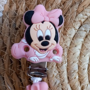 Minnie Attache Tétine Sucette minnie baby Personnalisé Silicone Cadeau Naissance Bébé mam ou non image 2