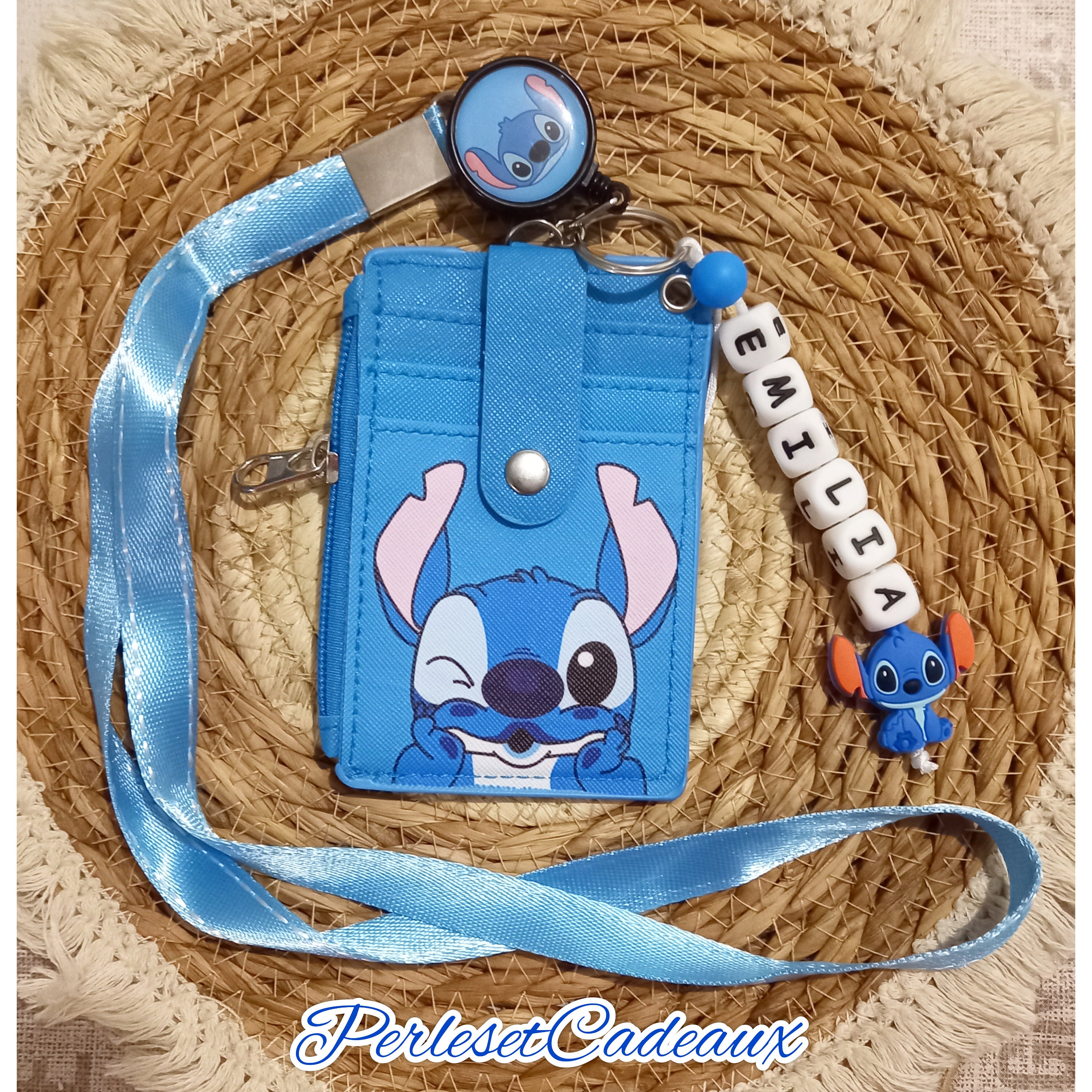 Porte-cartes d'identité Disney CAN o & Stitch, porte-cartes à longue UL,  porte-clés, porte-carte de crédit, porte-badge