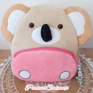 Sac à Dos Personnalisé Koala Peluche . Sac pour la crèche ou la maternelle. École. Cartable