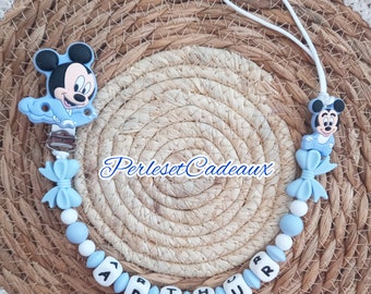 Mickey Fopspeen Clip Gepersonaliseerde Mickey Fopspeen Siliconen Baby Geboortecadeau (mama of niet)