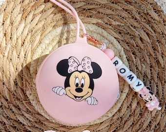 Baby Minnie Pouch for Personalized Silicone Pacifier Clip Baby Girl Gift