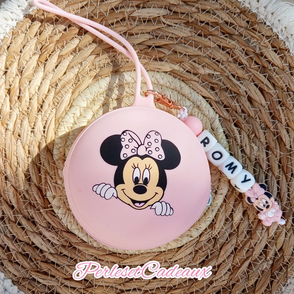 Baby Minnie Pouch for Personalized Silicone Pacifier Clip Baby Girl Gift