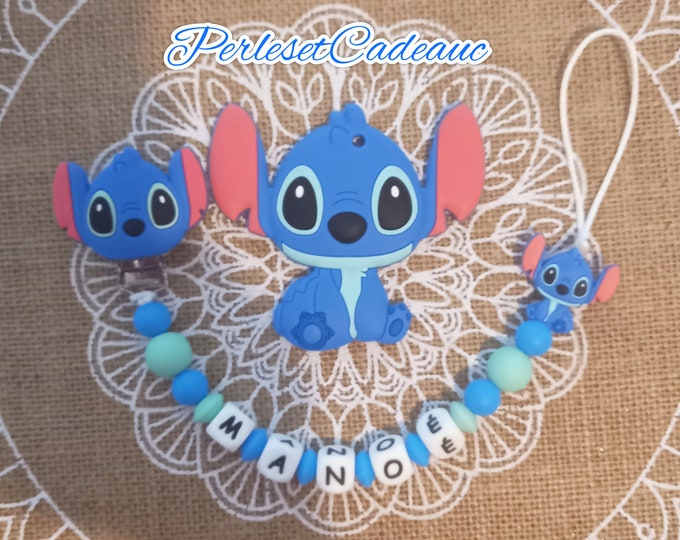 Featured listing image: Personalized pacifier clip + matching character** in Silicone baby birth gift