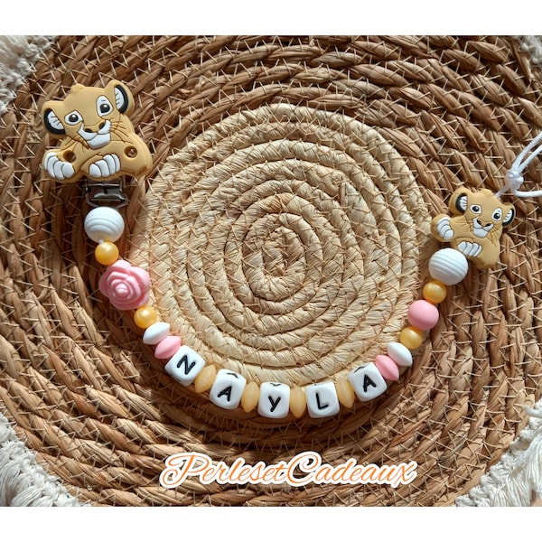 Personalized Pacifier Clip Nala Lion King Silicone Baby Birth Gift (mum or not)