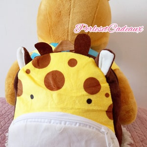 Girafe Sac à Dos Personnalisé Peluche Rentrée des classes. École. Cartable