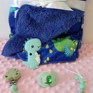 Dino Sshlumpie et Snuggler assorti, bébé personnalisé, couverture