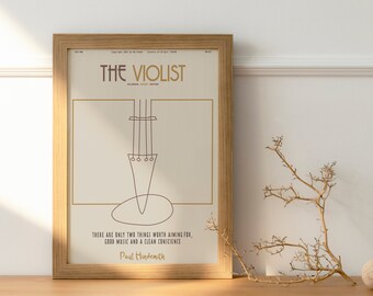 Violist - Klasyczny plakat muzyczny, muzyka ścienna, muzycy, musztarda, minimalistyczny, elegancki, dekoracja ścienna, do druku, cyfrowy