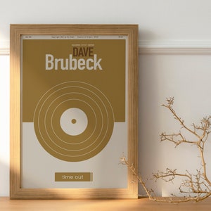 Dave Brubeck - Jazz Poster, music wall art, musicians, minimalistic, mustard, elegant, wall decor, printable, digital