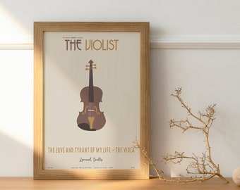 Violist - Klasyczny plakat muzyczny, muzyka ścienna, muzycy, musztarda, minimalistyczny, elegancki, dekoracja ścienna, do druku, cyfrowy
