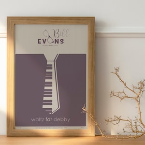 Bill Evans - Jazz Poster, music wall art, musicians, minimalistic, purple, elegant, wall decor, printable, digital