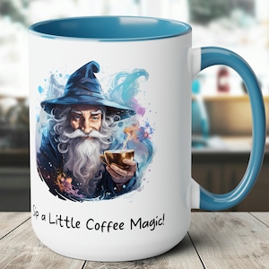 Schlürfen Sie einen kleinen Kaffee Zauberbecher, Zauberer-Kaffeebecher, Morgen-Schlafbecher, Morgen-Zaubererbecher, Kaffee-Zauberer, magischer Schluckbecher, blauer Zaubererbecher
