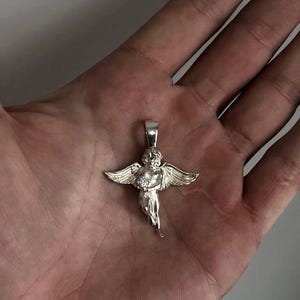 Angel pendant necklace sterling silver, angel charms for necklaces, angel pendants silver, silver angel charm, baptism gift for boy or girl