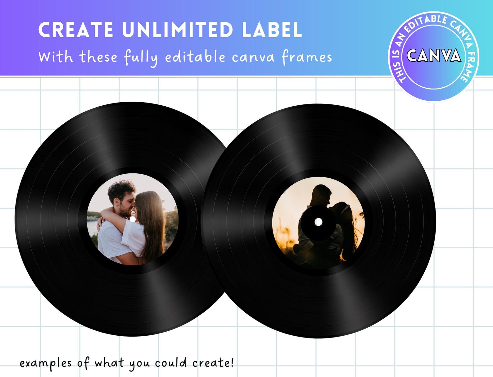 Record Label Sticker 12 Inches Vinyl Record Label Template, 7 Inches Vinyl Record Template ...