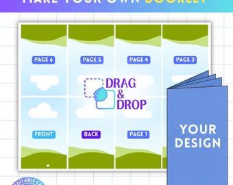 Booklet Editable Canva Template, Mini Coloring Book Template, Fold Book Template, Drag & Drop, DIY Booklet, Booklet Pattern, Canva Frame